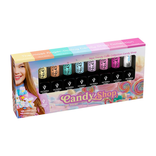 Victoria Vynn Salon Gellak Candy Shop | NIEUW | 7 kleuren + GRATIS Top it No Wipe in een prachtige 8-pack! - Laagste Prijs Garantie + GRATIS USB LED Lamp!