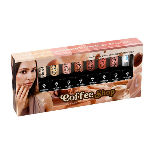 Victoria Vynn Salon Gellak Coffee Shop | NIEUW | 7 kleuren + GRATIS Top Oh! My Gloss in een prachtige 8-pack! - Laagste Prijs Garantie + GRATIS USB LED Lamp!