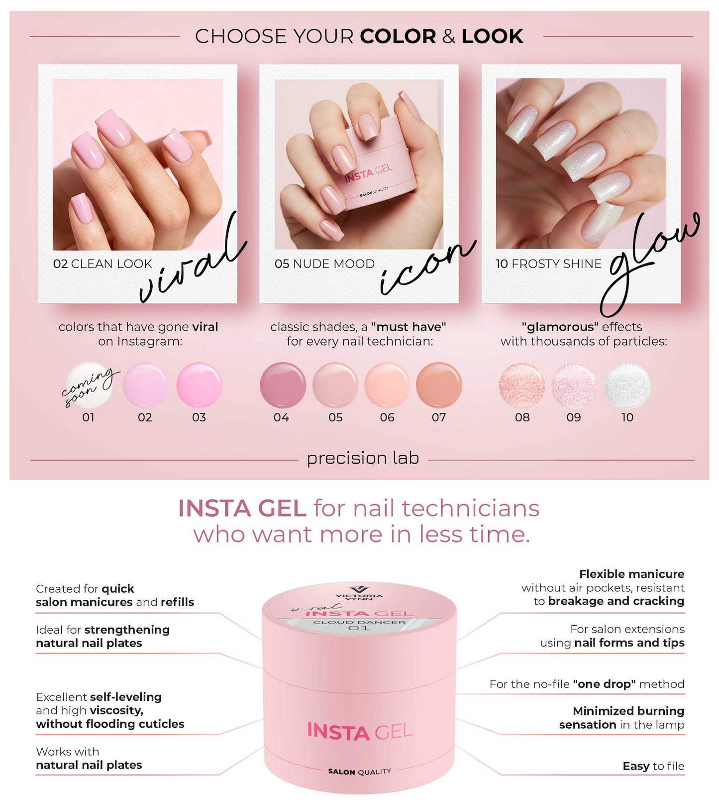 INSTA Gel - Alle 10 kleuren in 1 set MET GRATIS BEAUTYCASE & PORTEMONNEE