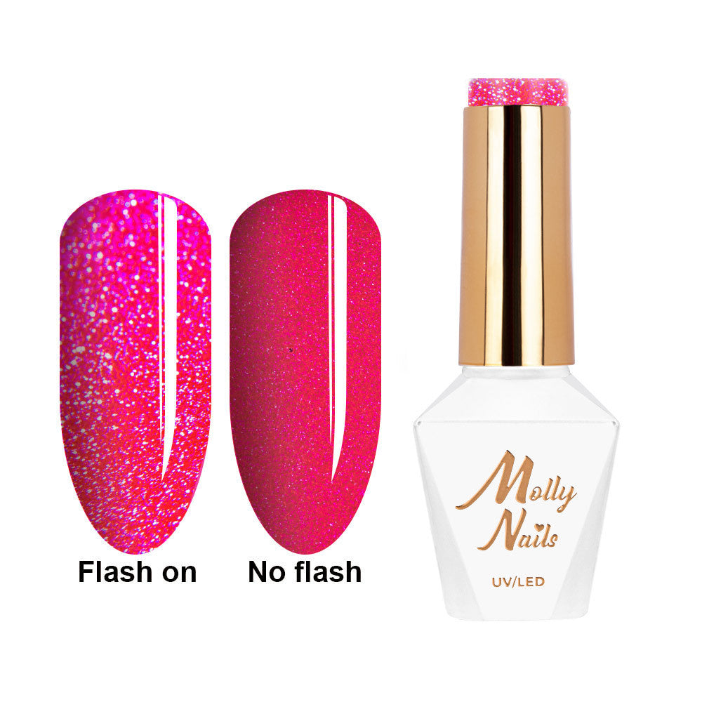 Molly Nails Gellak 644 Flashing Lights Neon Hippie Bling - Flashing Lights 8 ml | Laagste Prijs Garantie