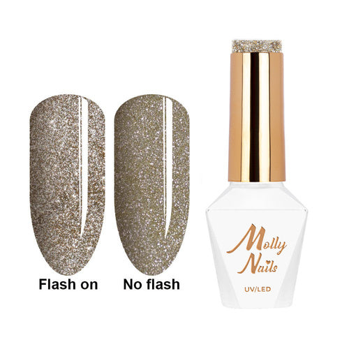 Molly Nails Gellak 611 Honeywood Goud - Flashing Lights 8 ml | Laagste Prijs Garantie
