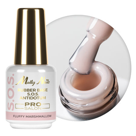 Molly Nails Rubber base S.O.S. Antidote Fluffy Marshmallow - Pro Salon 15 ml | Laagste Prijs Garantie