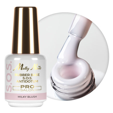 Molly Nails Rubber base S.O.S. Antidote Milky Blush - Pro Salon 15 ml | Laagste Prijs Garantie