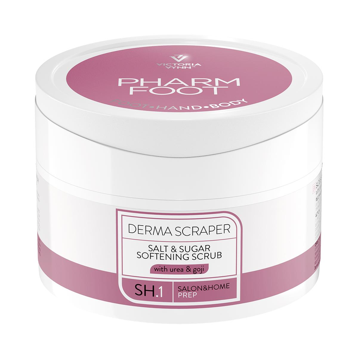 Pharm Foot Derma Scraper | Verzachtende zout-suiker peeling met Ureum en gojibessenextract | 200 gram
