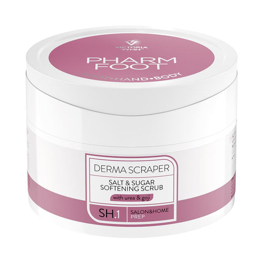 Pharm Foot Derma Scraper | Verzachtende zout-suiker peeling met Ureum en gojibessenextract | 200 gram
