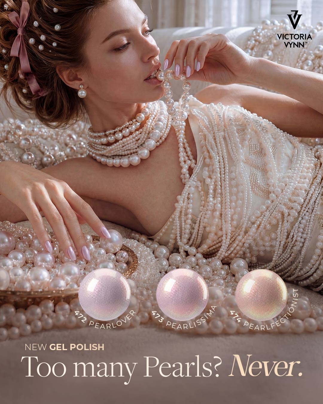 Victoria Vynn Salon Gellak Pearl Lover 472-474 + Top it 8ml + Mega Base Milky White GRATIS